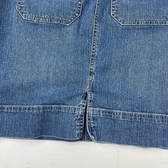 Code Bleu Jean Skirt Womens Size 10 Blue Denim Pockets Slit - Picture 8 of 9